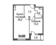 1-комнатная квартира площадью 54.8 кв.м, Серебрякова пр. | цена 8 930 008 руб. | www.metrprice.ru