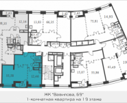 1-комнатная квартира площадью 55.58 кв.м, Вавилова, 69 | цена 14 795 396 руб. | www.metrprice.ru