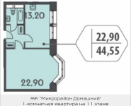 1-комнатная квартира площадью 44.55 кв.м, ул. Донецкая, 30, корп.2 | цена 5 776 799 руб. | www.metrprice.ru