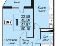 1-комнатная квартира площадью 50 кв.м, Можайское ш, 1 | цена 2 798 370 руб. | www.metrprice.ru