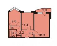 2-комнатная квартира площадью 52.3 кв.м, Советский проспект, д.100 | цена 5 576 821 руб. | www.metrprice.ru
