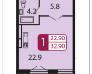 1-комнатная квартира площадью 32.9 кв.м, Ивановская, 7, корп.3Д | цена 2 895 200 руб. | www.metrprice.ru