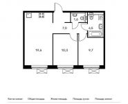 2-комнатная квартира площадью 52.7 кв.м, | цена 4 785 160 руб. | www.metrprice.ru