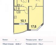 1-комнатная квартира площадью 44 кв.м, Родионова ул., 4 | цена 4 405 000 руб. | www.metrprice.ru