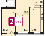 2-комнатная квартира площадью 70.2 кв.м в ЖК "Звезда Томилино", Гаршина, 3 | цена 4 773 600 руб. | www.metrprice.ru