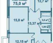 3-комнатная квартира площадью 75 кв.м, Парусная, 4 | цена 7 115 587 руб. | www.metrprice.ru
