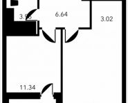 1-комнатная квартира площадью 45.27 кв.м, Новоалексеевская, 16с7 | цена 10 750 030 руб. | www.metrprice.ru