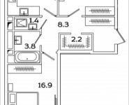 2-комнатная квартира площадью 61.1 кв.м, Рязанский проспект, 2, корп.М2 | цена 8 015 220 руб. | www.metrprice.ru