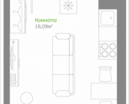 1-комнатная квартира площадью 25.42 кв.м, Володарское шоссе, 12 | цена 1 980 218 руб. | www.metrprice.ru