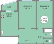 2-комнатная квартира площадью 71 кв.м, Мичурина ул., 27-6 | цена 7 000 000 руб. | www.metrprice.ru