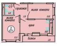 2-комнатная квартира площадью 67.8 кв.м в ЖК "Московские Водники", Набережная улица, 23к1 | цена 5 192 000 руб. | www.metrprice.ru