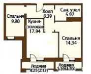 3-комнатная квартира площадью 60.3 кв.м,  | цена 9 100 000 руб. | www.metrprice.ru