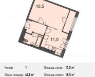 1-комнатная квартира площадью 42.8 кв.м, Ивановская ул., 1 | цена 3 509 600 руб. | www.metrprice.ru