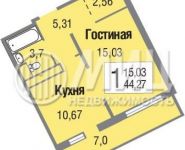 1-комнатная квартира площадью 44.3 кв.м, улица Красная Пресня, 14 | цена 3 800 000 руб. | www.metrprice.ru