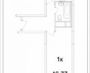 1-комнатная квартира площадью 46.8 кв.м, улица Маршала Тимошенко, 17к1 | цена 3 384 672 руб. | www.metrprice.ru