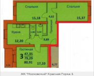 3-комнатная квартира площадью 80.91 кв.м в ЖК "Красная Горка 3", Колхозная, 55, корп.4 | цена 5 100 000 руб. | www.metrprice.ru