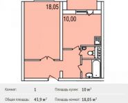 1-комнатная квартира площадью 43 кв.м, Героев пр-т, 8 | цена 3 339 450 руб. | www.metrprice.ru