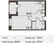 1-комнатная квартира площадью 42.4 кв.м, Головинское ш., 5 | цена 8 480 000 руб. | www.metrprice.ru
