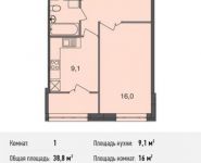 1-комнатная квартира площадью 38.8 кв.м, Богородский мкр, 14 | цена 2 948 800 руб. | www.metrprice.ru