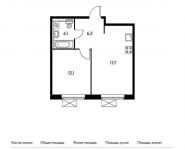 1-комнатная квартира площадью 40.1 кв.м,  | цена 3 564 890 руб. | www.metrprice.ru