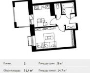 1-комнатная квартира площадью 31.4 кв.м, Фруктовая улица, 1 | цена 2 838 510 руб. | www.metrprice.ru