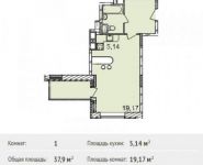 1-комнатная квартира площадью 37.9 кв.м, Набережная улица, 23 | цена 3 585 340 руб. | www.metrprice.ru
