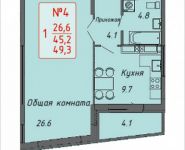 1-комнатная квартира площадью 49 кв.м, Ленинский пр-т, 16 | цена 4 493 202 руб. | www.metrprice.ru