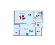 1-комнатная квартира площадью 38 кв.м, переулок Рупасовский 2-й, д.5к5 | цена 2 812 000 руб. | www.metrprice.ru