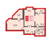 2-комнатная квартира площадью 68 кв.м, Автозаводская ул., 105 | цена 4 760 000 руб. | www.metrprice.ru