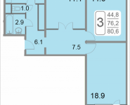 3-комнатная квартира площадью 80.6 кв.м, 2-й Грайвороновский проезд влд 38 к6, корп.6 | цена 10 317 807 руб. | www.metrprice.ru