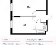 1-комнатная квартира площадью 42 кв.м, Маршала Захарова ул., 7 | цена 6 562 000 руб. | www.metrprice.ru