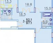 3-комнатная квартира площадью 97 кв.м, Панфилова ул., 23 | цена 6 200 000 руб. | www.metrprice.ru