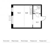 1-комнатная квартира площадью 28.7 кв.м, Крымская улица, 19 | цена 3 771 180 руб. | www.metrprice.ru