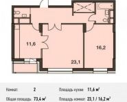 2-комнатная квартира площадью 73.4 кв.м, Донецкая улица, 30с29 | цена 18 675 456 руб. | www.metrprice.ru