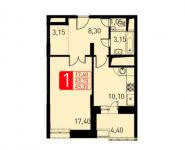 1-комнатная квартира площадью 46.7 кв.м, Михневская ул, 8 | цена 6 609 217 руб. | www.metrprice.ru