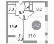 2-комнатная квартира площадью 57 кв.м, Кирова ул., 12К2 | цена 7 936 520 руб. | www.metrprice.ru