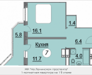 1-комнатная квартира площадью 45.5 кв.м, Ленинский проспект, 18 | цена 4 671 576 руб. | www.metrprice.ru