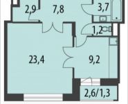 1-комнатная квартира площадью 49.5 кв.м, Олимпийский проспект, с10 | цена 12 607 551 руб. | www.metrprice.ru