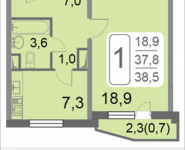 1-комнатная квартира площадью 38.5 кв.м, 2-й Грайвороновский проезд влд 38 к5, корп.5 | цена 5 907 825 руб. | www.metrprice.ru