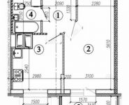 1-комнатная квартира площадью 44.2 кв.м, Чистяковой ул., 3 | цена 4 350 240 руб. | www.metrprice.ru