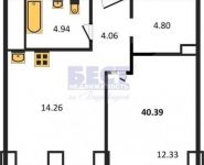 1-комнатная квартира площадью 41 кв.м, Шмитовский проезд, 39Б | цена 9 850 000 руб. | www.metrprice.ru