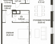 2-комнатная квартира площадью 80.8 кв.м, Усачёва, 12, корп.2.4 | цена 41 826 362 руб. | www.metrprice.ru