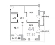 2-комнатная квартира площадью 78.7 кв.м,  | цена 9 388 816 руб. | www.metrprice.ru