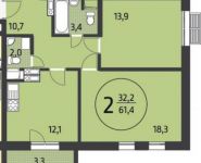 2-комнатная квартира площадью 61 кв.м, Летчика Бабушкина ул., 17 | цена 11 052 000 руб. | www.metrprice.ru