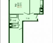 2-комнатная квартира площадью 61 кв.м, Железнодорожный проезд, 7 | цена 3 996 720 руб. | www.metrprice.ru