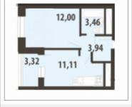 1-комнатная квартира площадью 32.17 кв.м, Цимлянская, 3, корп.1 | цена 4 214 270 руб. | www.metrprice.ru