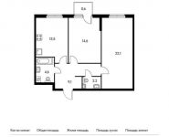2-комнатная квартира площадью 66.7 кв.м, Красноказарменная ул, вл14А | цена 11 393 027 руб. | www.metrprice.ru
