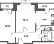 2-комнатная квартира площадью 57.8 кв.м, Стадионная улица, 4 | цена 8 977 810 руб. | www.metrprice.ru