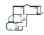 3-комнатная квартира площадью 75.7 кв.м, Верхние поля ул., 49К2 | цена 11 500 000 руб. | www.metrprice.ru