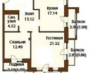 2-комнатная квартира площадью 75.3 кв.м,  | цена 10 070 000 руб. | www.metrprice.ru